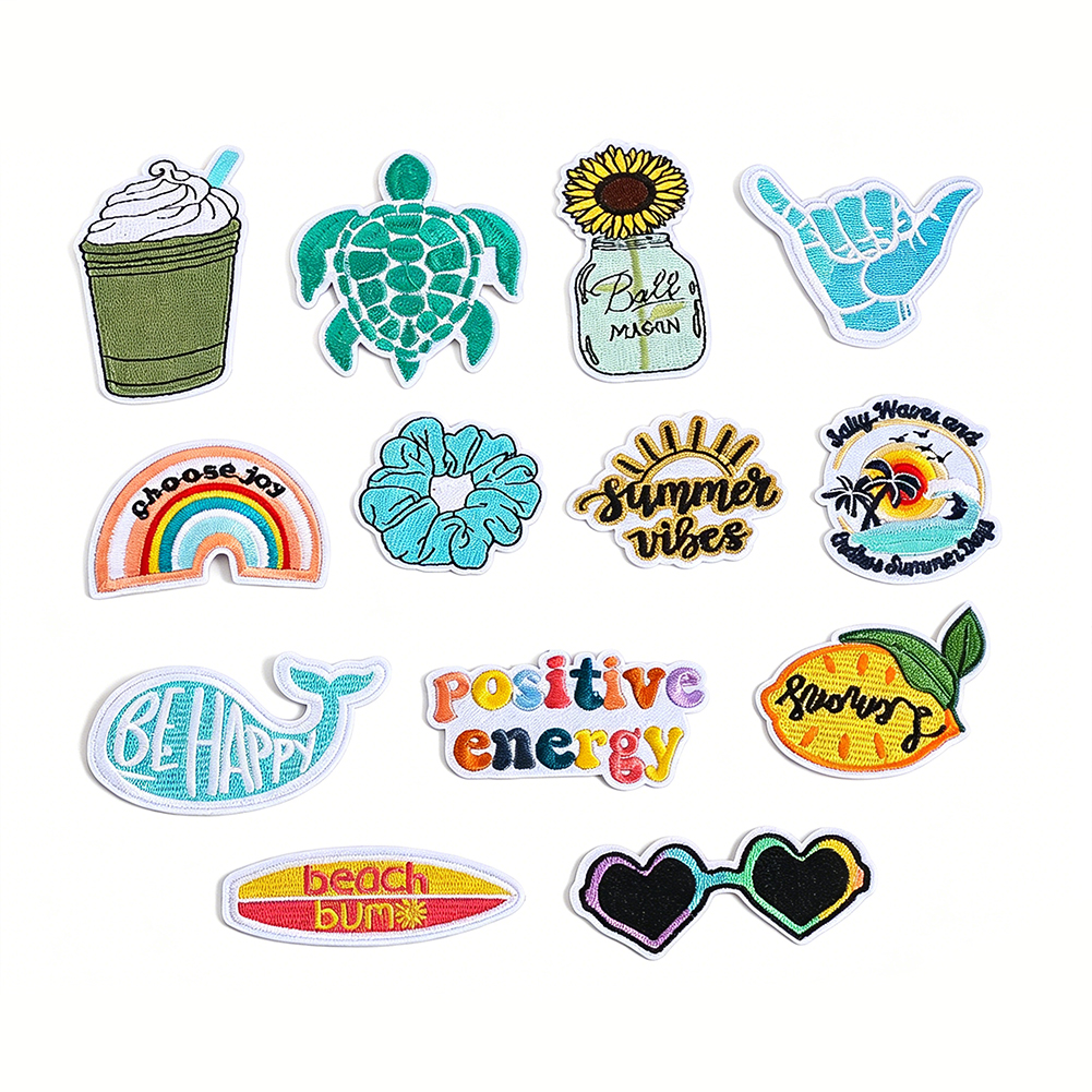 Summer Clothing Vibes - 13pc Summer Beach Iron-On Patches Tropical
