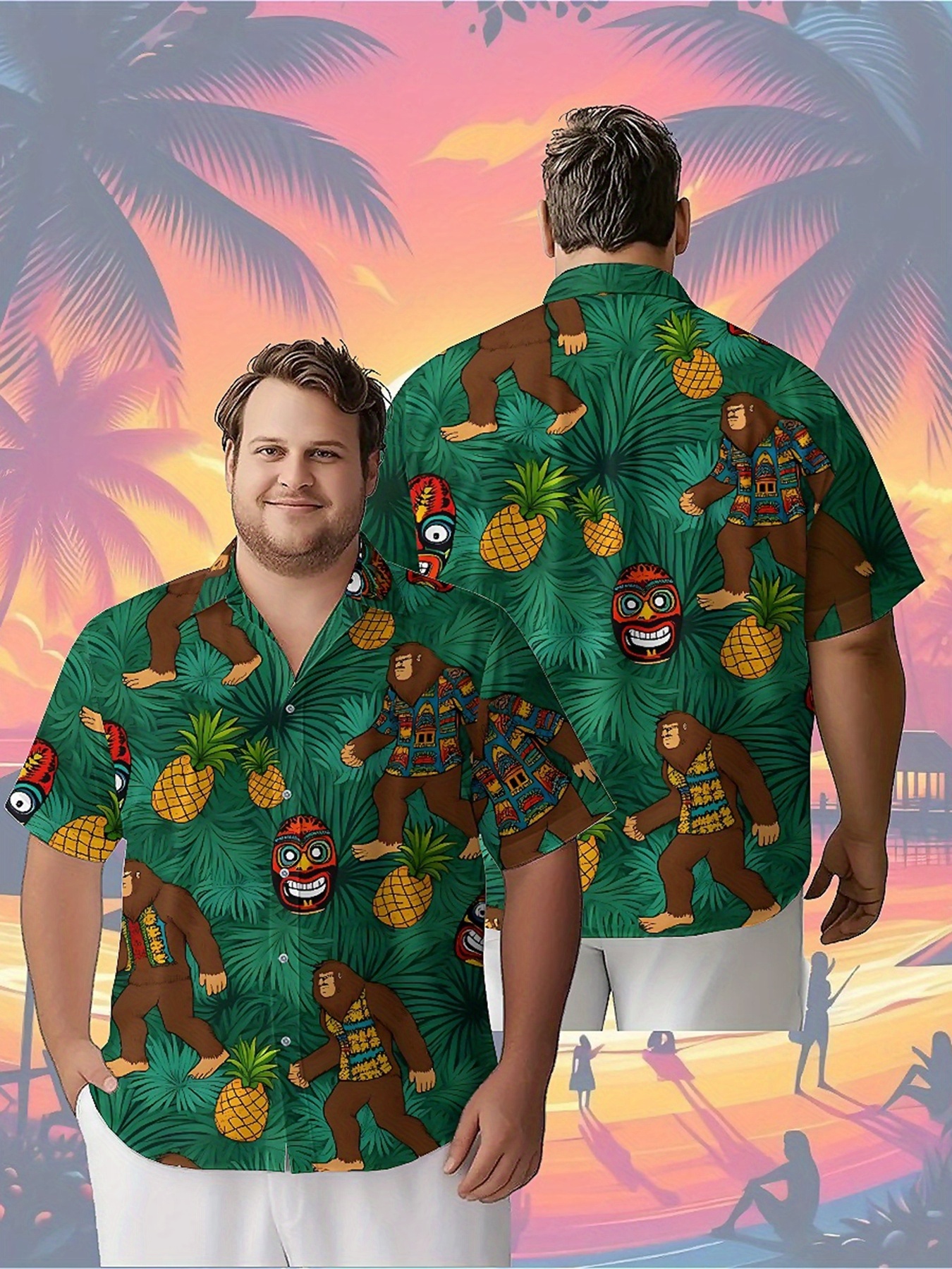 Summer Youth Clothing - Men's Plus Size Hawaiian Shirts Sasquatch
