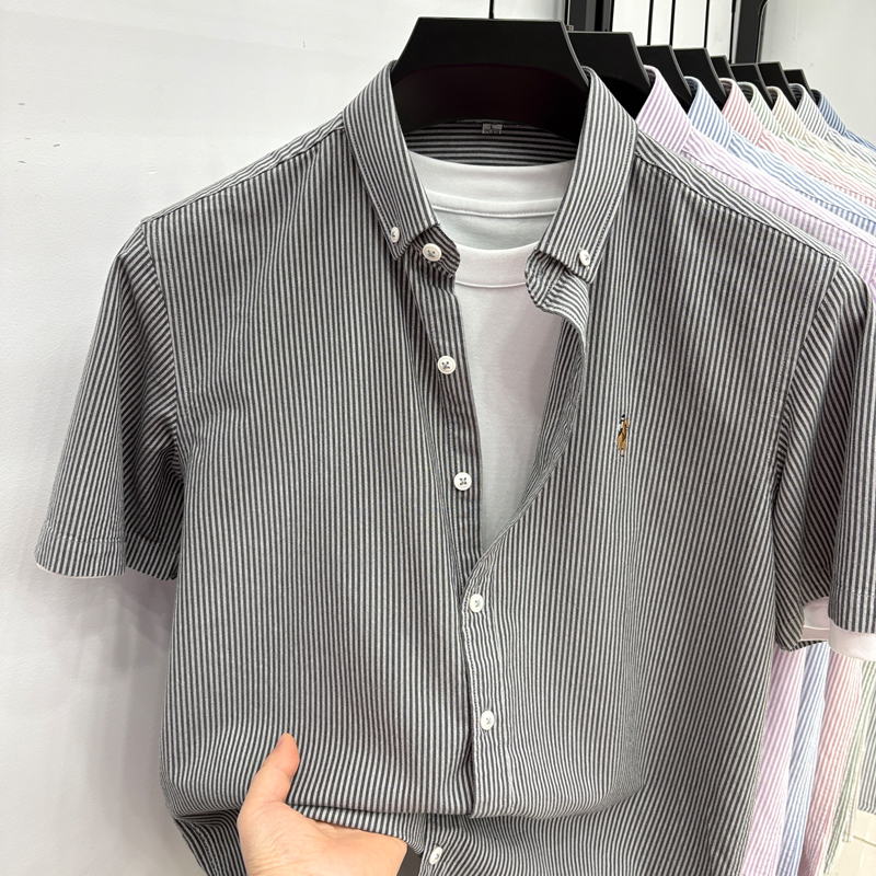 Summer Clothing Types - High End Brand Embroidered Striped Shirt