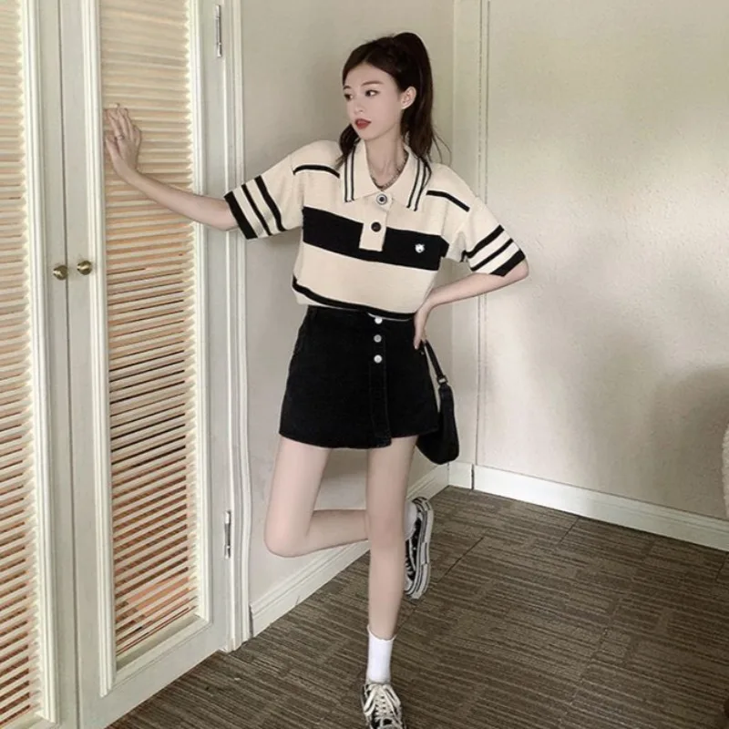 Summer Clothing Trends 2025 - Summer Outfit Woman Tshirt Knitted Polo