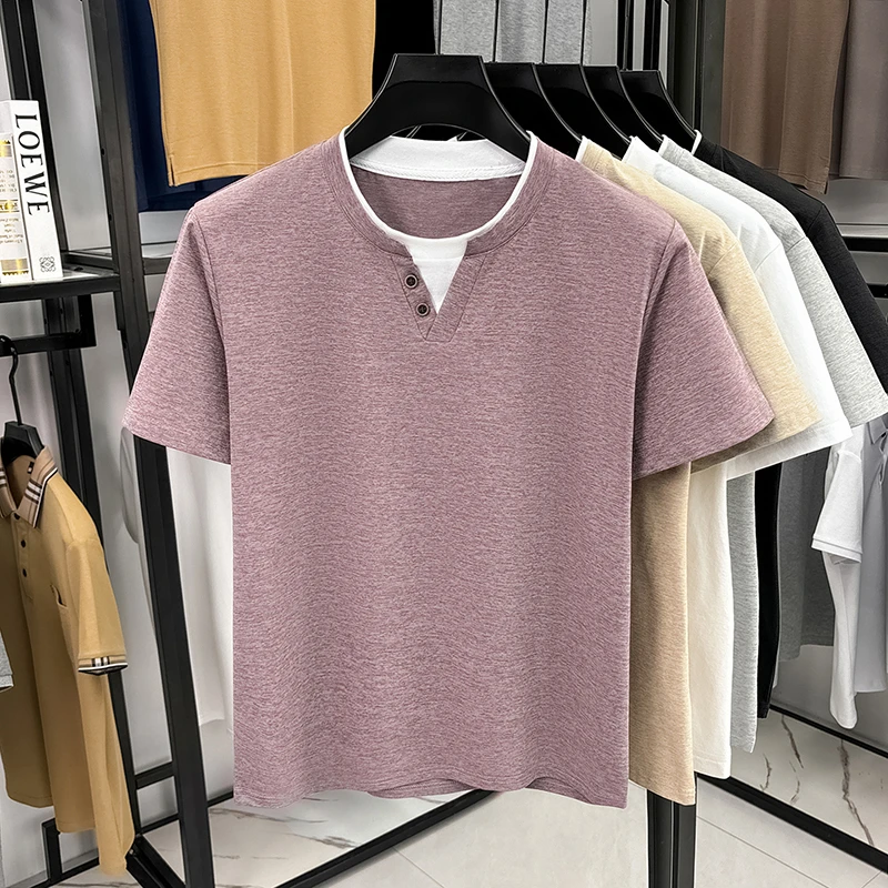 Summer Clothing Types - Men's Minimalist Henley Neck T Shirt