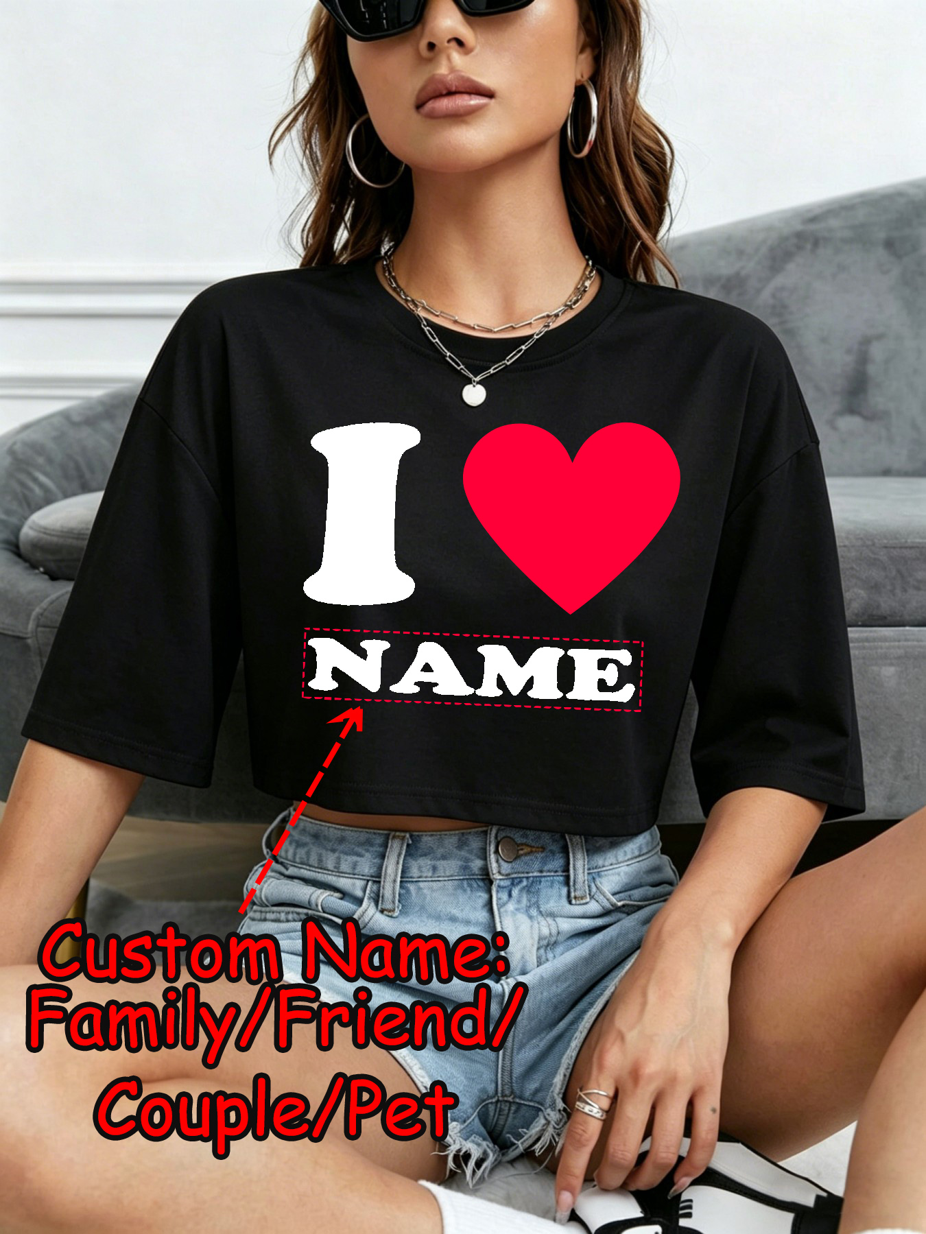 Summer Clothing Juniors - DIY Custom Name Couple Summer Women