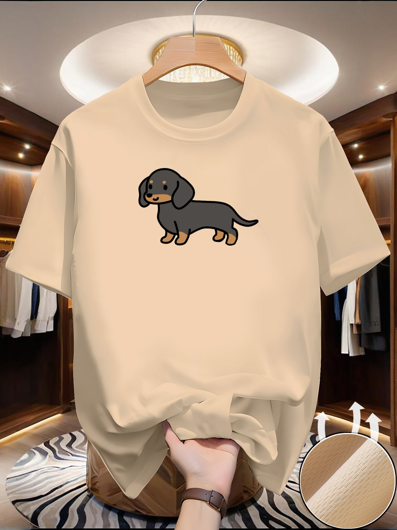 Summer Clothing Europe - New Men's Dachshund print T-shirt Summer