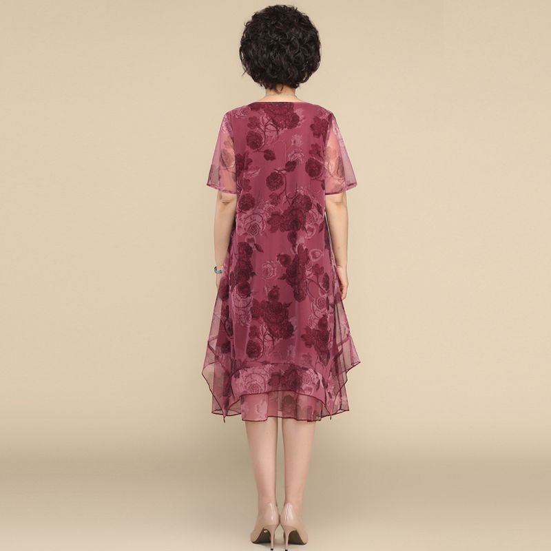 NEW O-Neck Short Sleeve Dresse – Summer Clothing For 70 Year Old Woman recenzja i cena