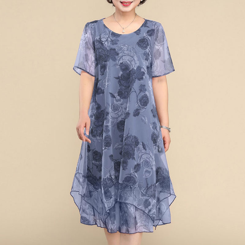 NEW O-Neck Short Sleeve Dresse – Summer Clothing For 70 Year Old Woman recenzja i cena