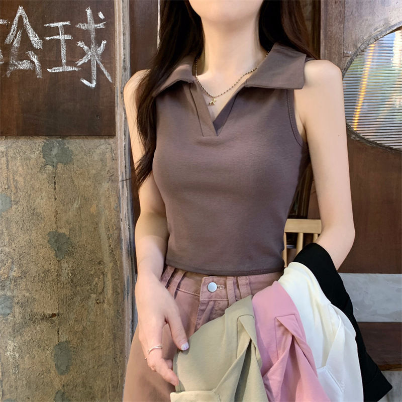Polo Collar Vest Women's Summe – Summer Clothing Drop recenzja i cena