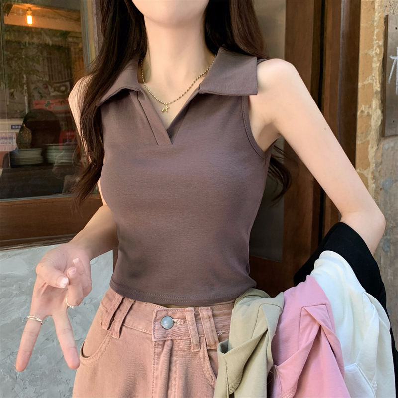 Polo Collar Vest Women's Summe – Summer Clothing Drop recenzja i cena