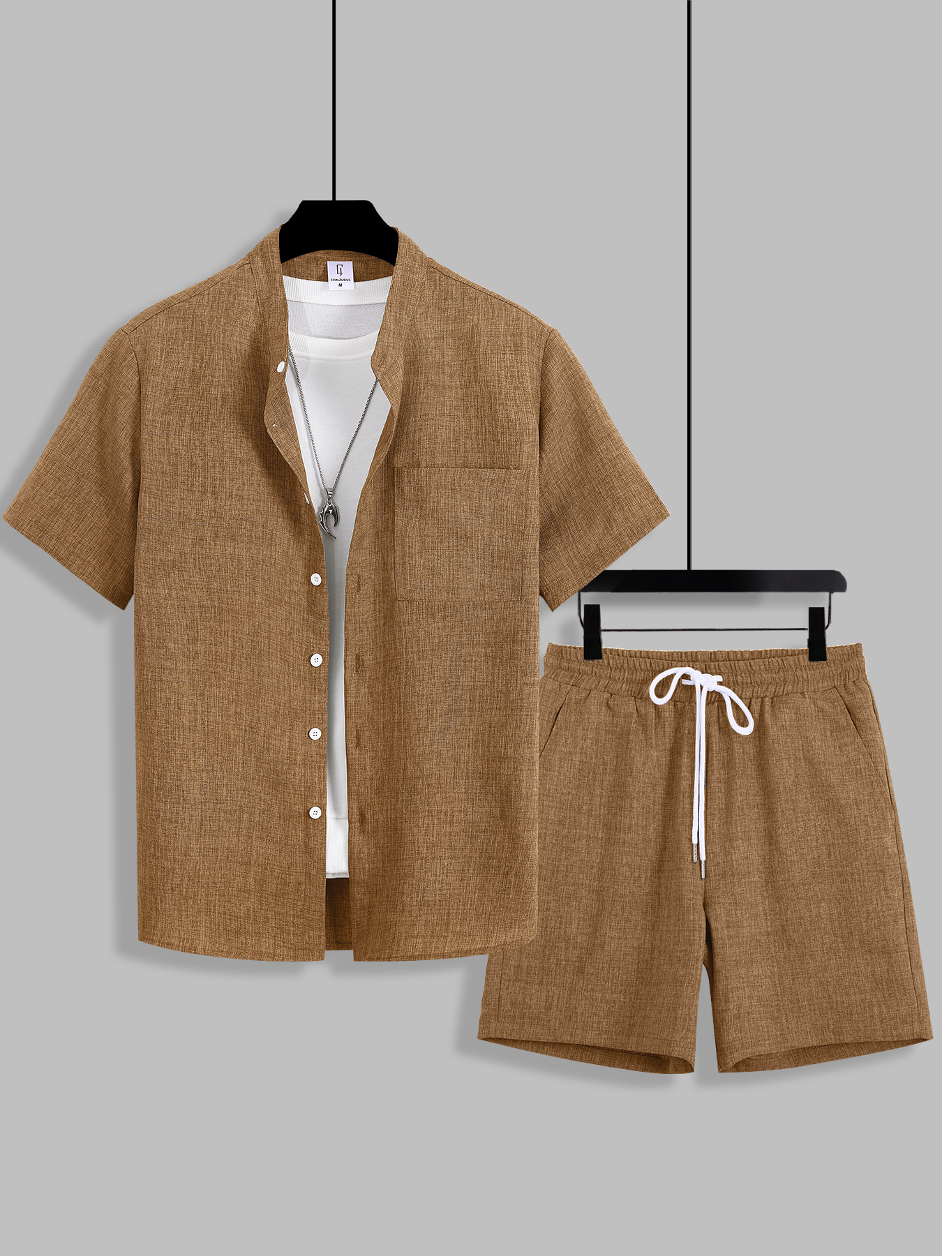 Summer Men's Cotton Linen Text – Summer Clothing Sets Men recenzja i cena