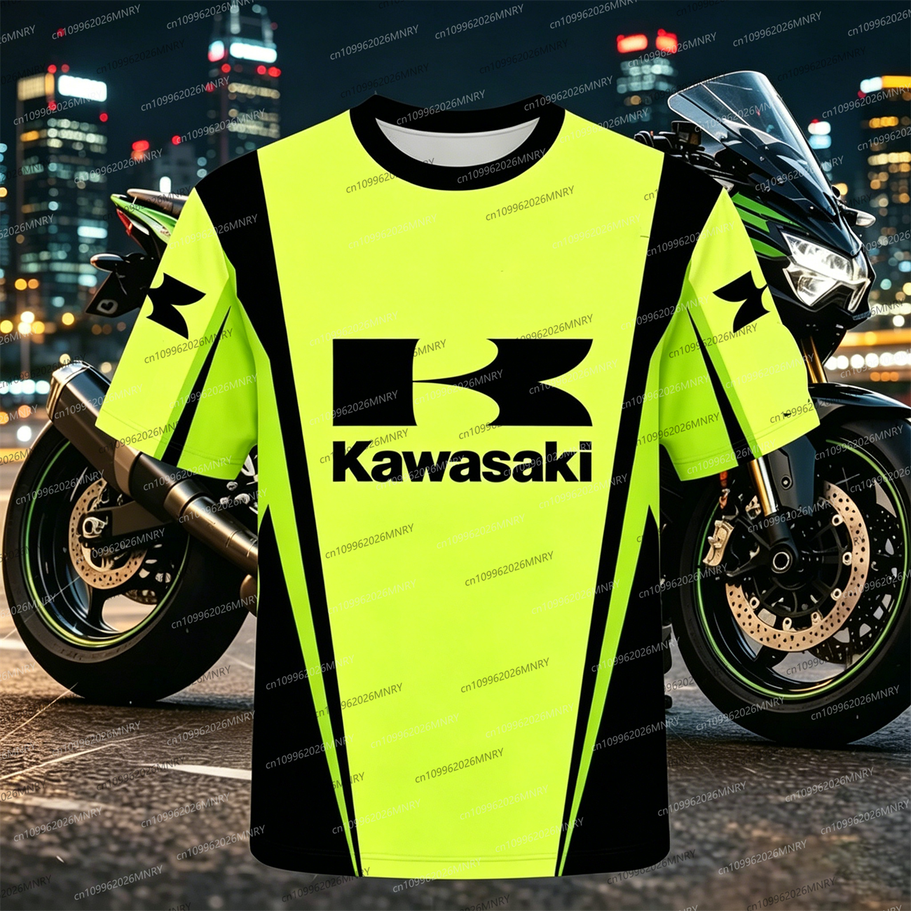 Men Oversized t-shirt Kawasaki – Summer Clothing Motorcycle recenzja i cena