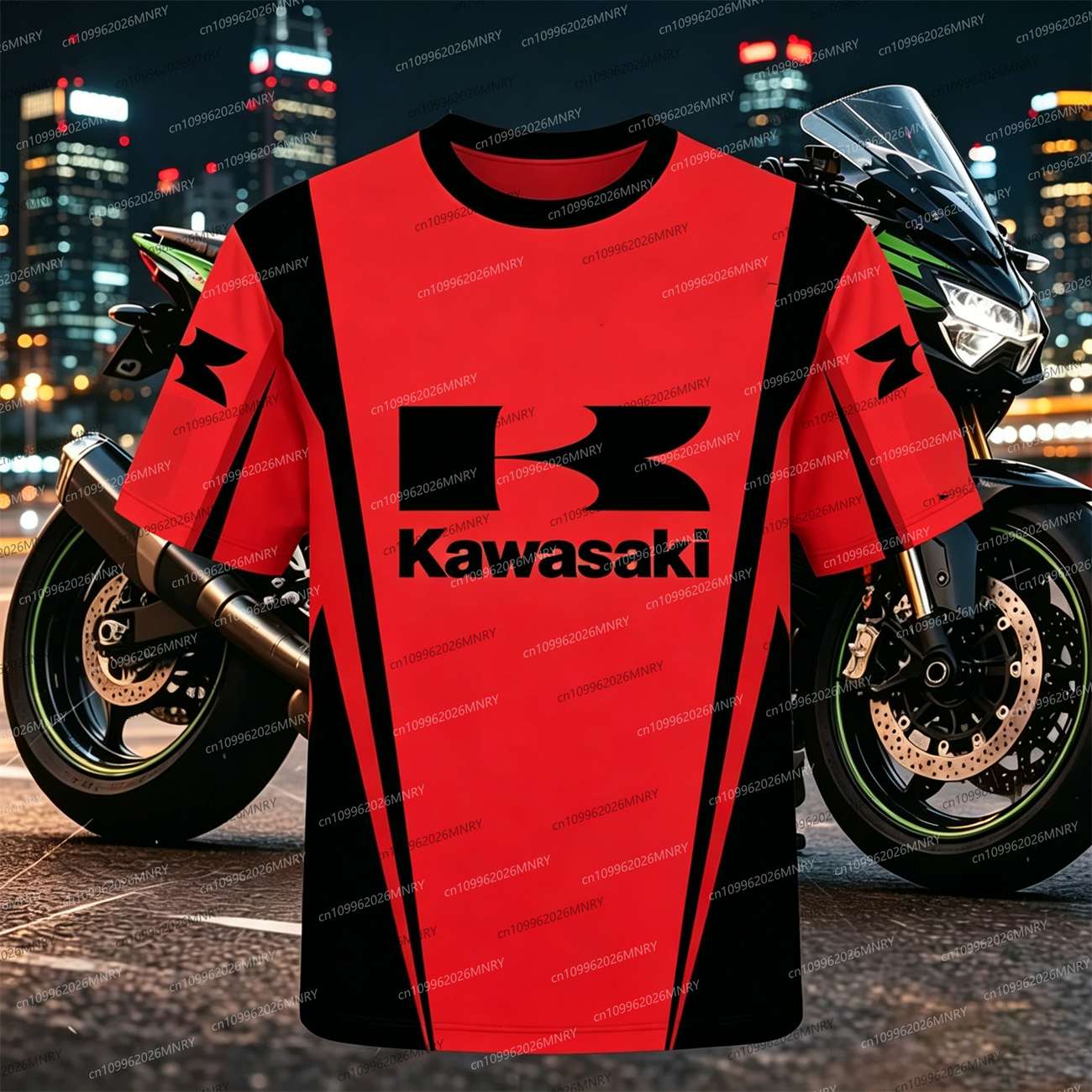 Men Oversized t-shirt Kawasaki – Summer Clothing Motorcycle recenzja i cena
