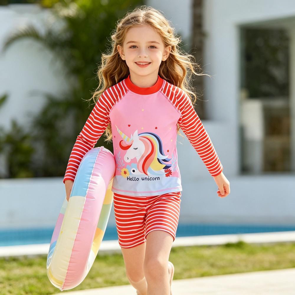 2Pcs Kids Long Sleeve Swimwear – Rash Guard Long Sleeve recenzja i cena