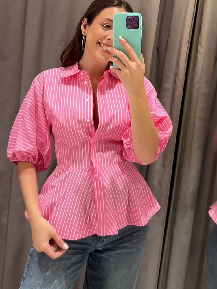 TFMLN Women Striped Shirts Sli – Summer Youth Clothing recenzja i cena