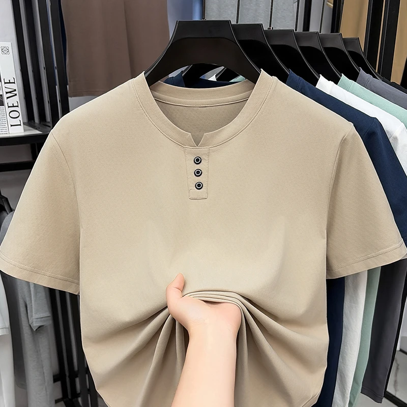 Mens Casual Henley Neck T Shir – Summer Clothing Types recenzja i cena