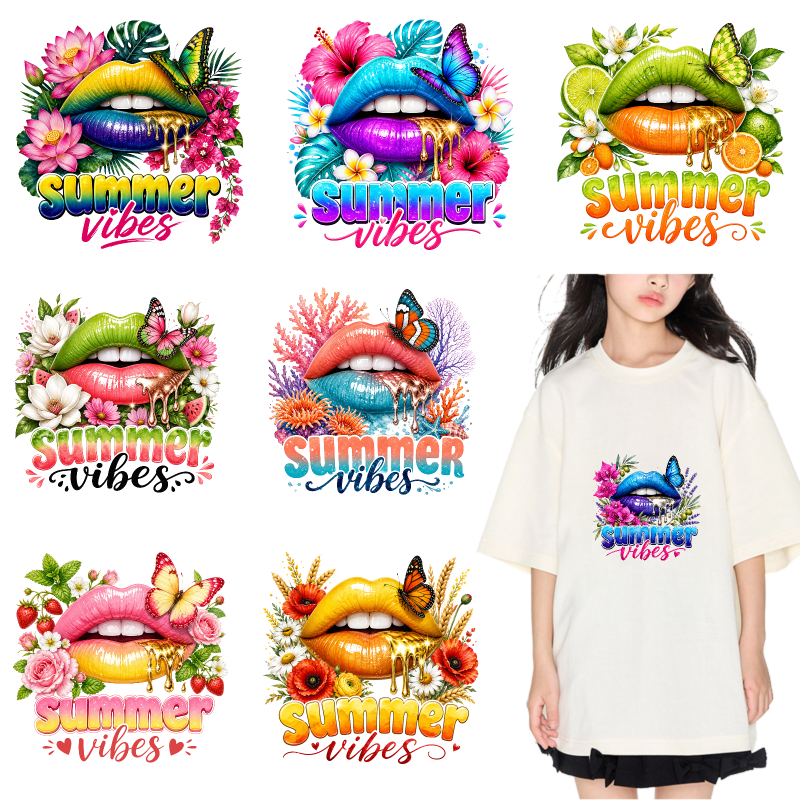2PCS Colorful Lips Flowers But – Summer Clothing Vibes recenzja i cena