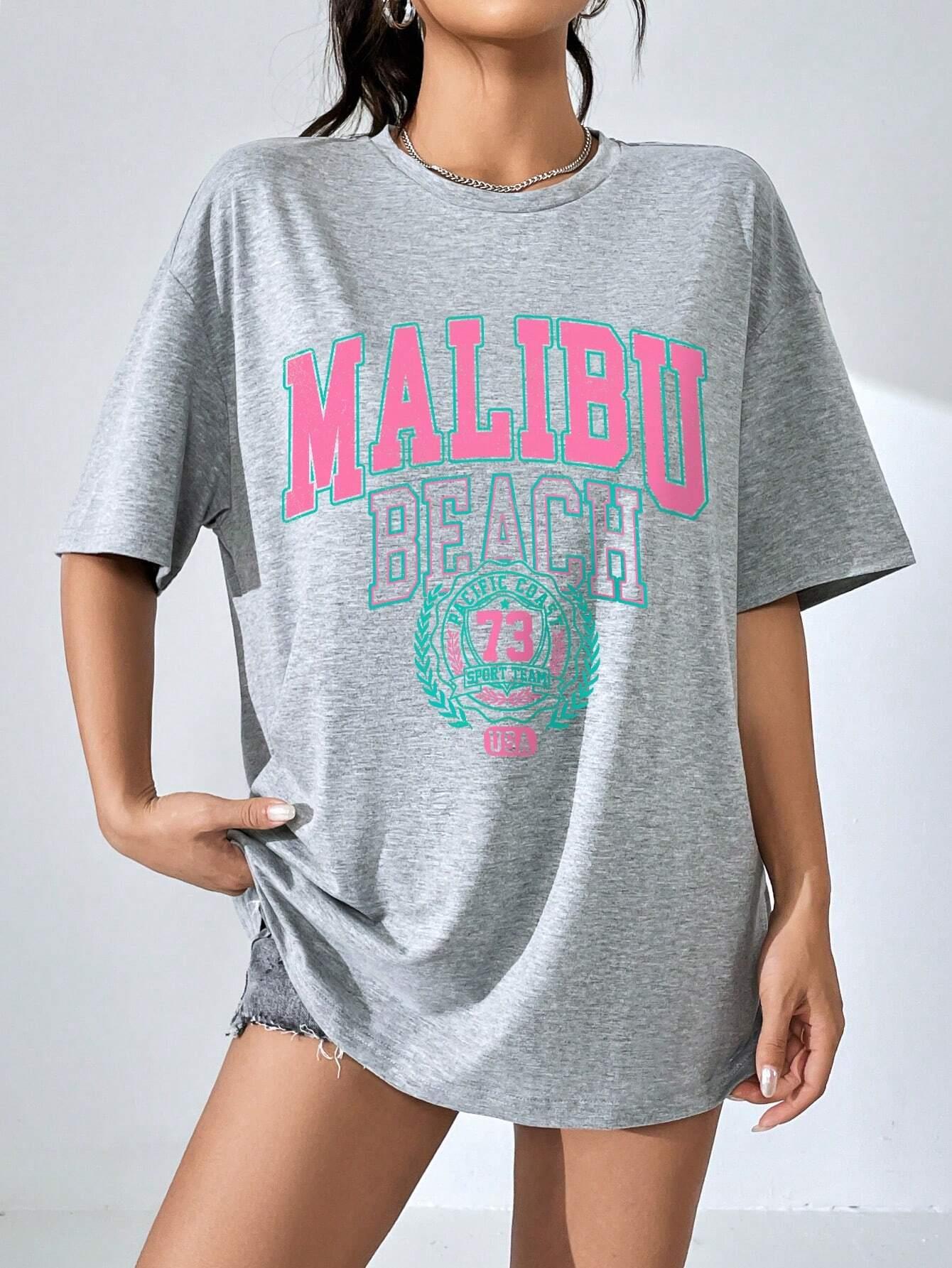 Malibu Beach Letter Print Prin – Summer Clothing Brands For Women recenzja i cena