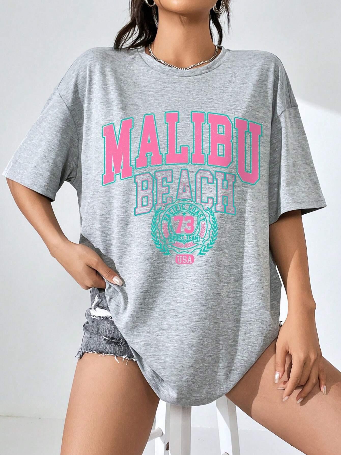 Malibu Beach Letter Print Prin – Summer Clothing Brands For Women recenzja i cena