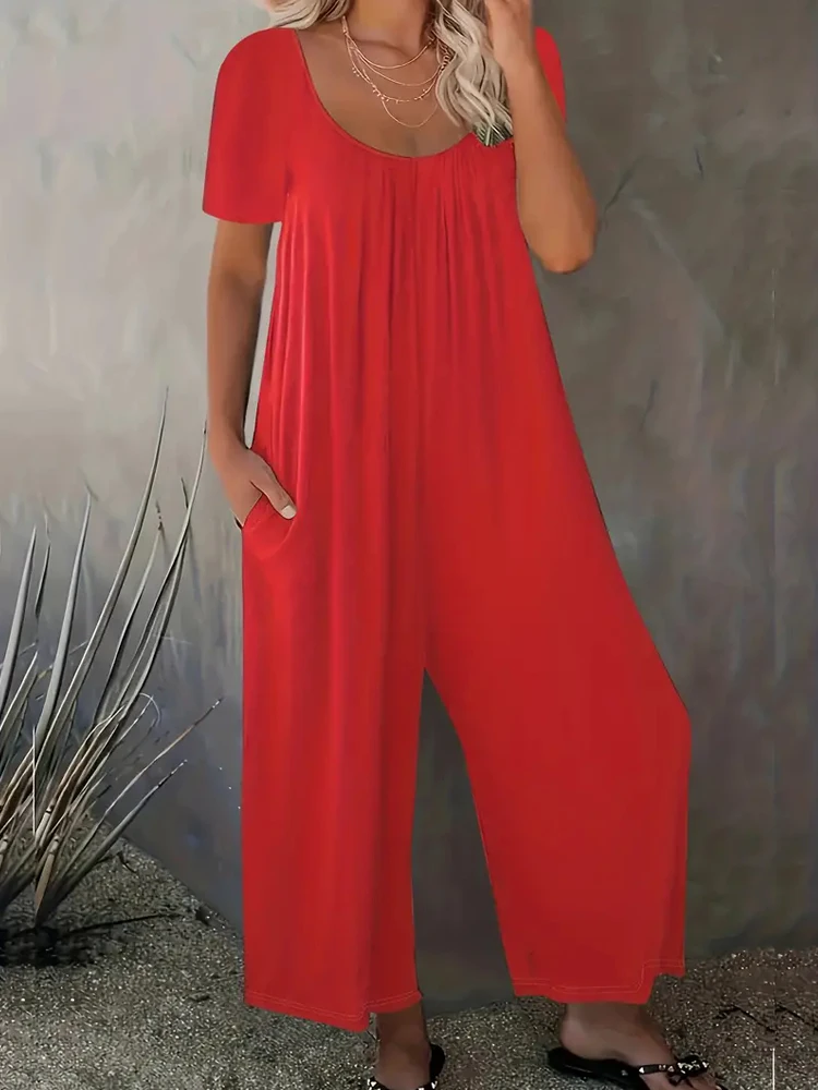 Summer Chic Solid Casual Pocke – Summer Clothing For 70 Year Old Woman recenzja i cena