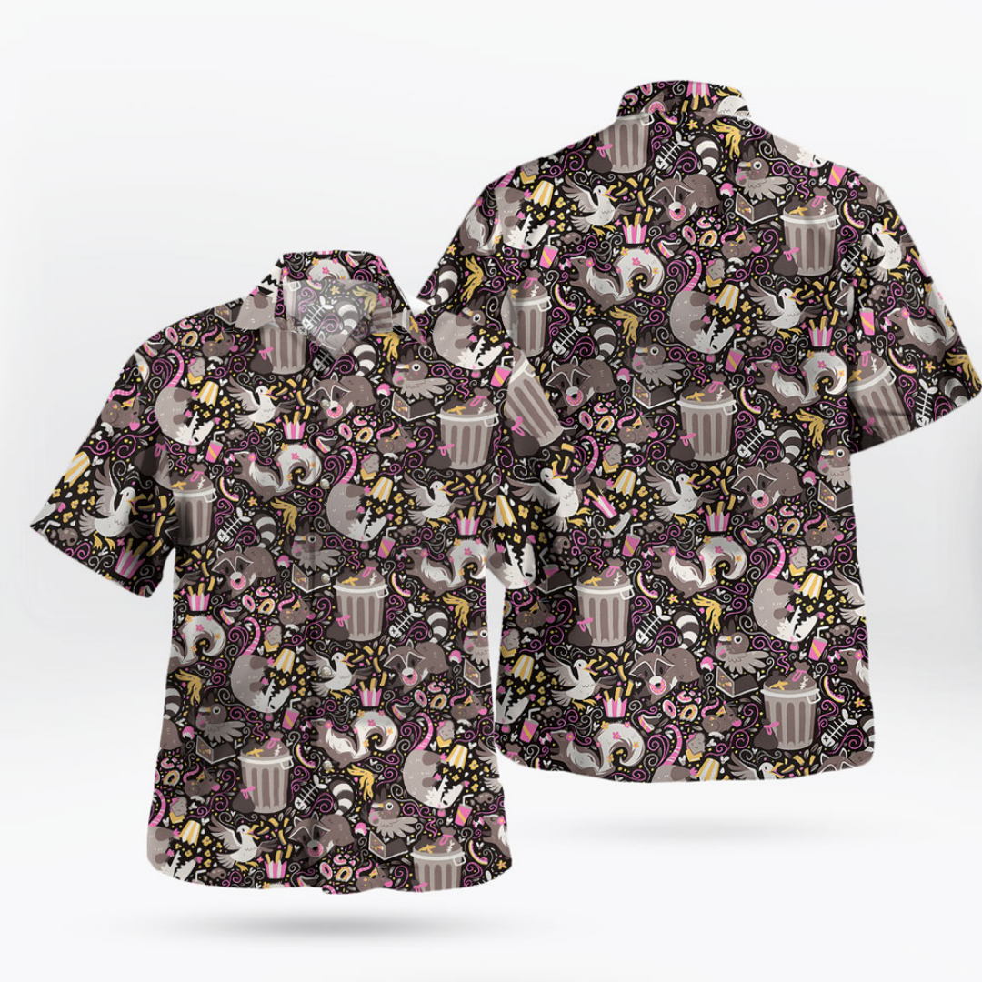 Trash Mammals Hawaiian Shirt R – Summer Clothing Vibes recenzja i cena