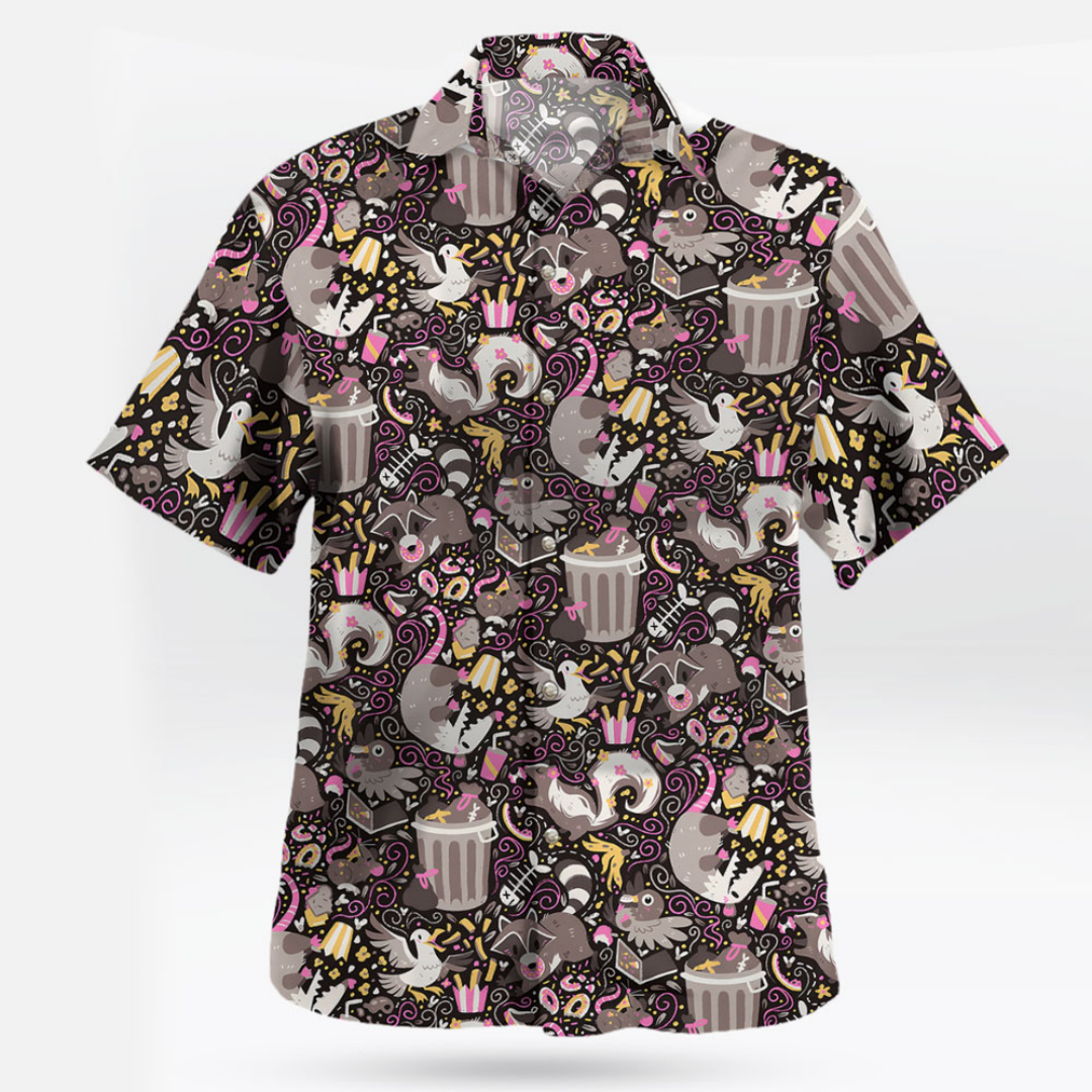 Trash Mammals Hawaiian Shirt R – Summer Clothing Vibes recenzja i cena