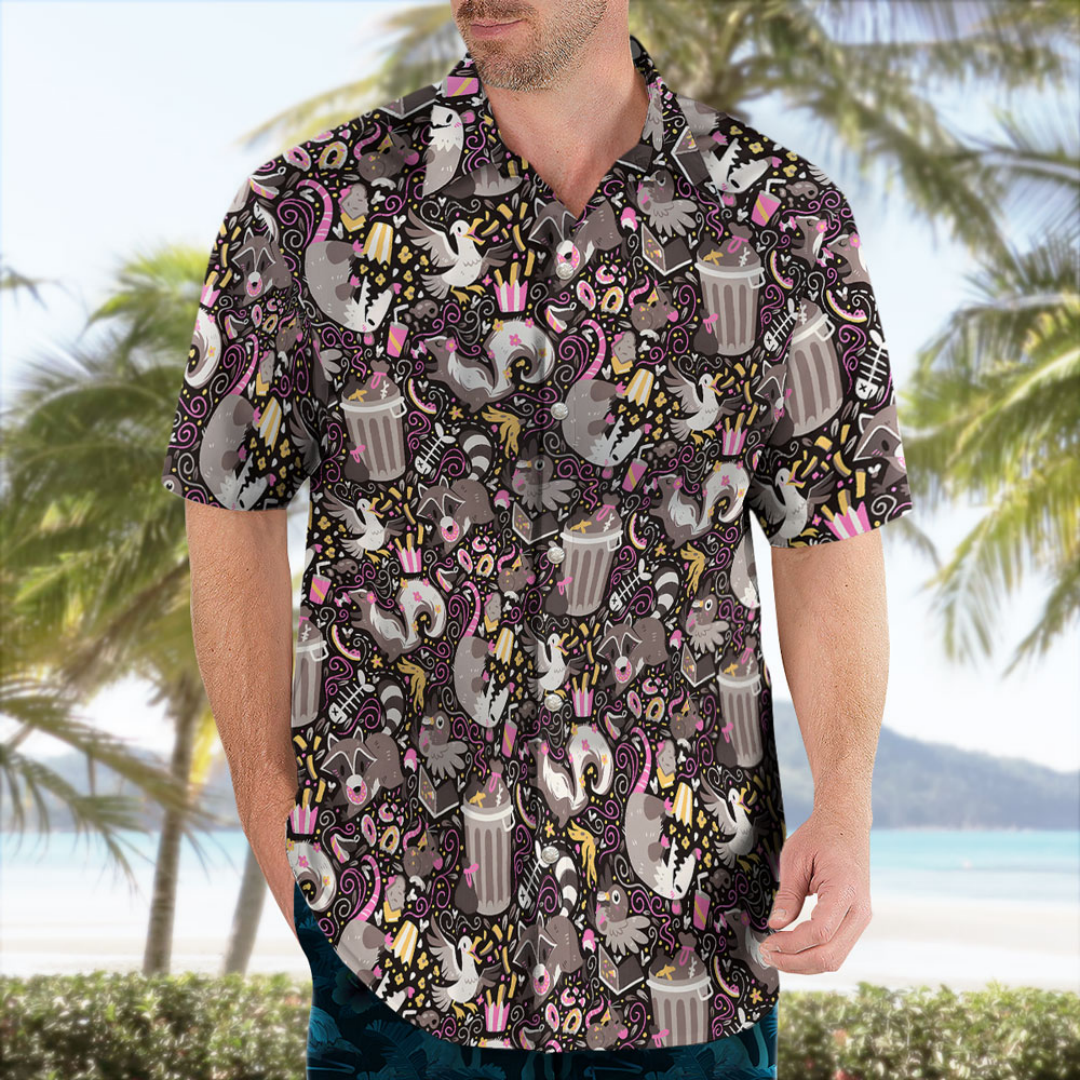 Trash Mammals Hawaiian Shirt R – Summer Clothing Vibes recenzja i cena