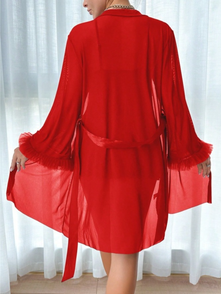 Women 3 Piece Red Sexy Lace Ro – Summer Clothing Sale recenzja i cena