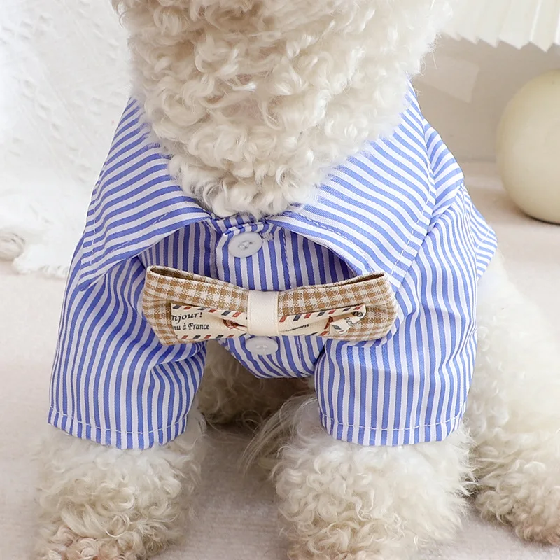 Pet Dog Clothes Bowknot Stripe – Summer Clothing Wholesale recenzja i cena