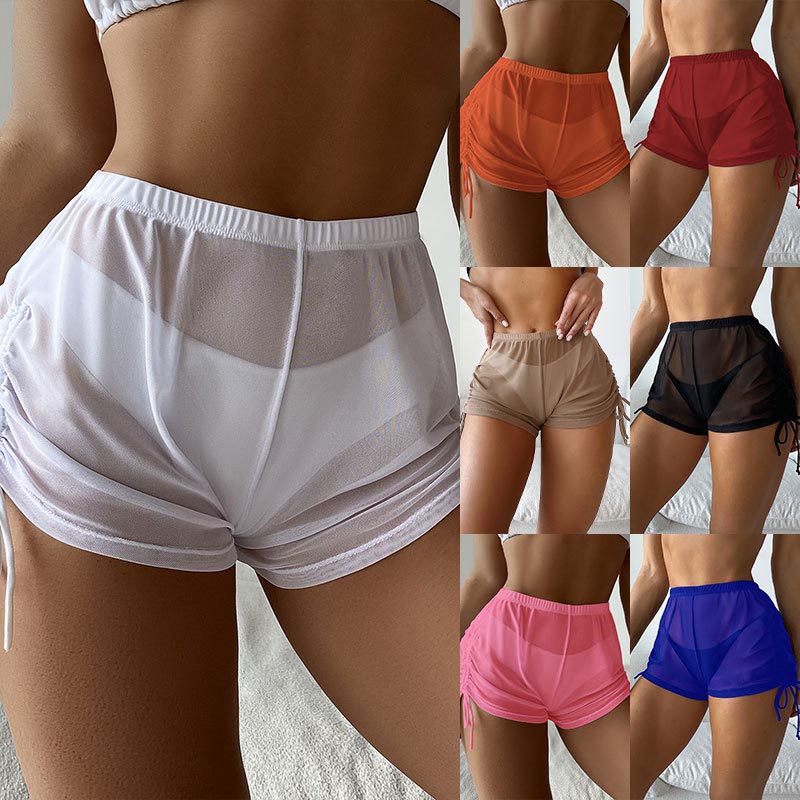 Transparent Sexy Beach Shorts  – Swim Cover Up Mesh recenzja i cena