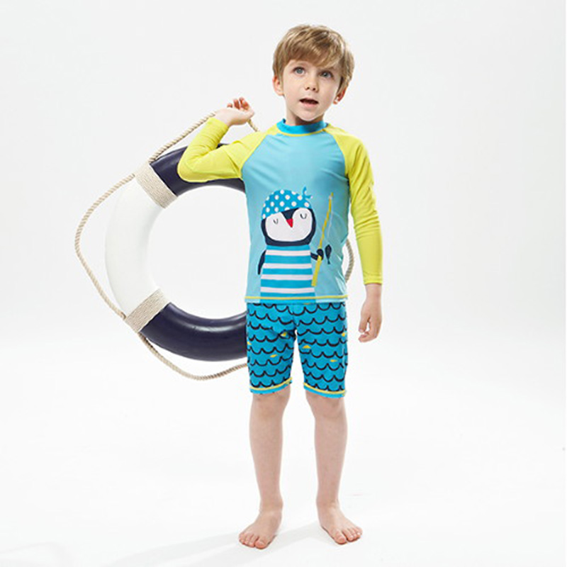 Kids Fish Dolphin Print Swimwe – Rash Guard Long Sleeve recenzja i cena
