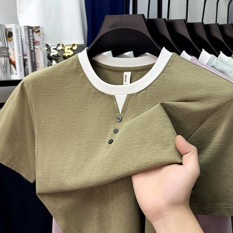 Mens Short Sleeve Henley Neck  – Summer Clothing Types recenzja i cena
