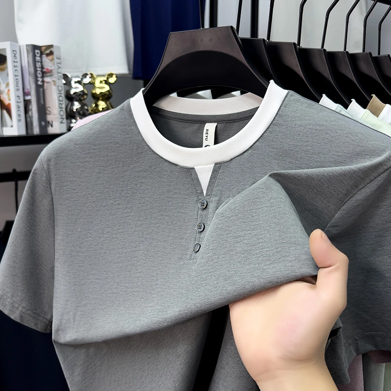 Mens Short Sleeve Henley Neck  – Summer Clothing Types recenzja i cena