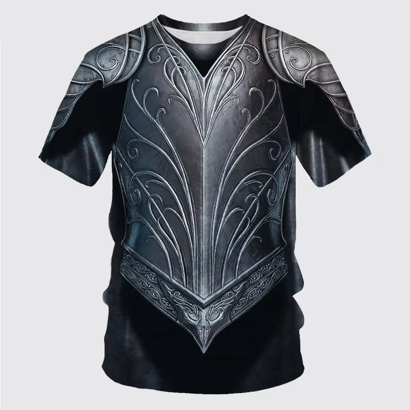 Retro 3D Print Medieval Knight – Summer Knights Clothing recenzja i cena
