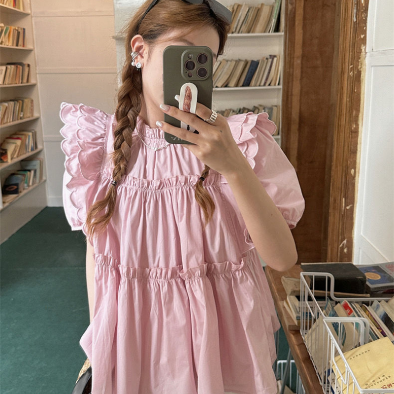Sweet Pleated Loose Blouse Sum – Summer Youth Clothing recenzja i cena