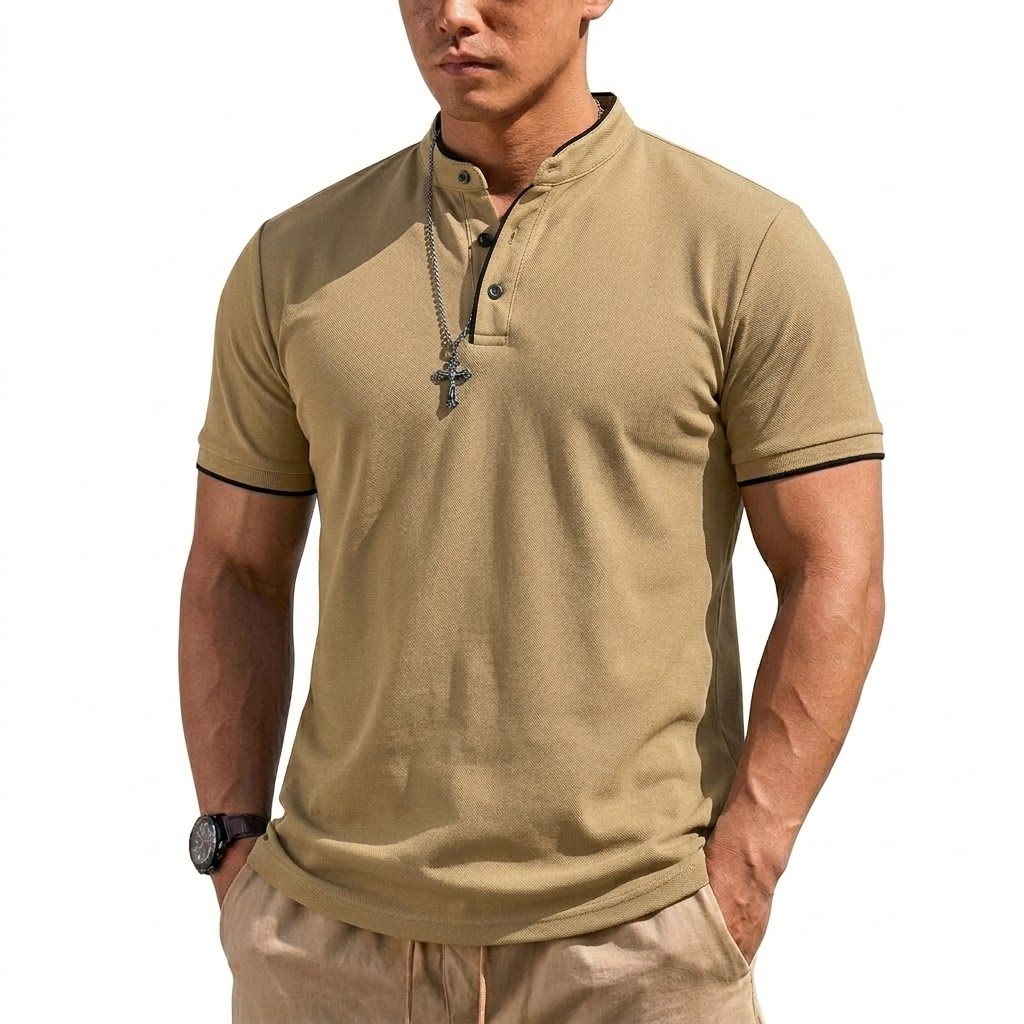 Summer Short Sleeve Henley Shi – Summer Clothing Types recenzja i cena