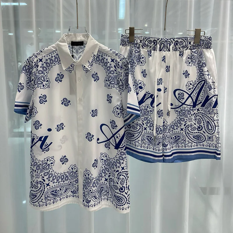 Hawaiian mens royal luxury sho – Summer Clothing Sets Men recenzja i cena