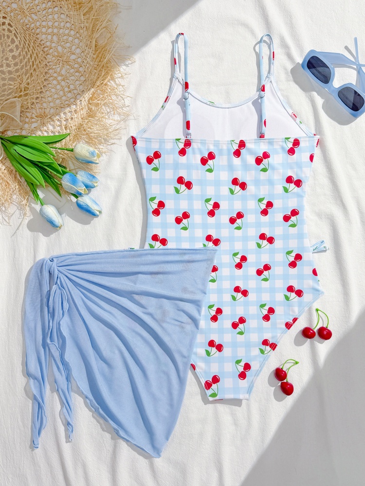 One Piece Girls Kids Swimsuit  – Swim Cover Up Mesh recenzja i cena