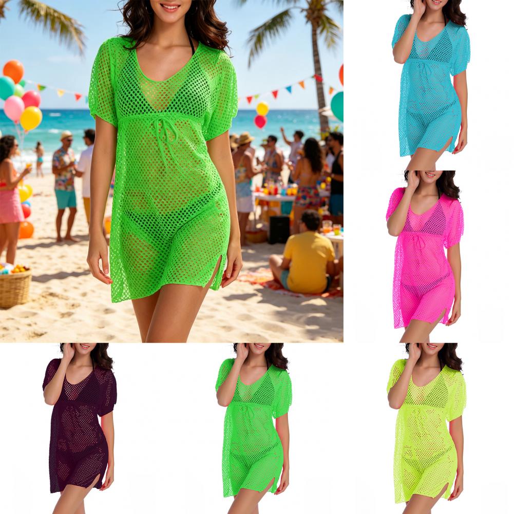 Bikini Cover Up Drawstring Swi – Swim Cover Up Mesh recenzja i cena