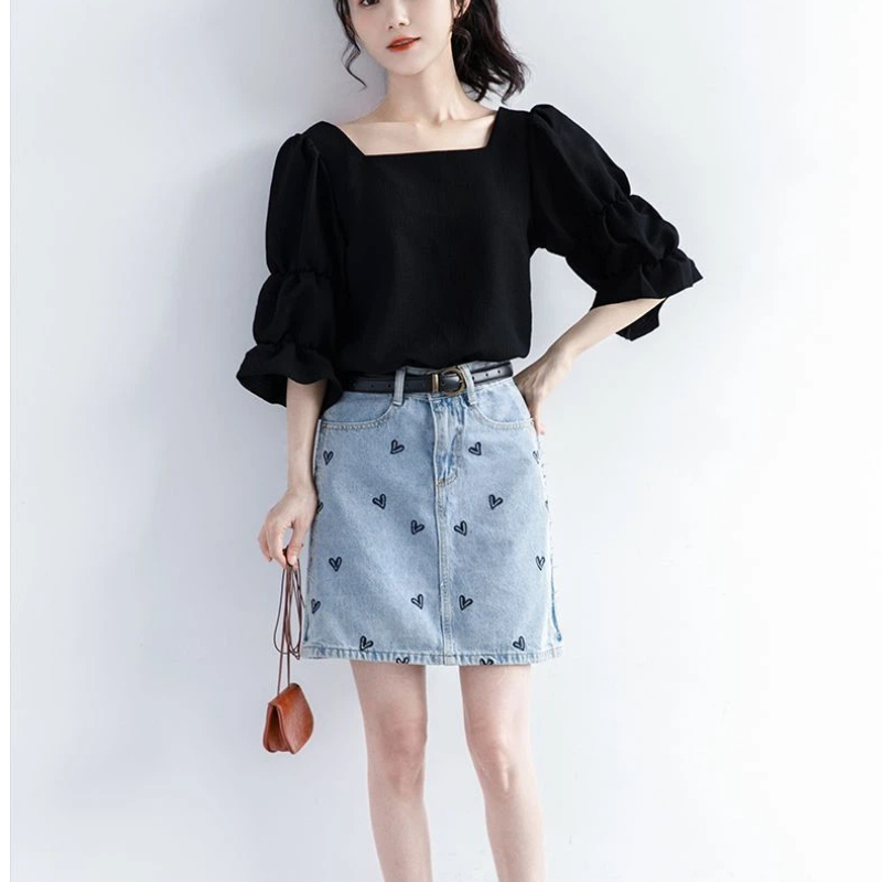 Pleated Short Sleeve Solid Kor – Summer Youth Clothing recenzja i cena