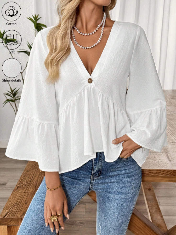 Solid Casual Loose Blouses For – Summer Youth Clothing recenzja i cena