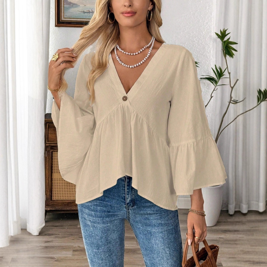 Solid Casual Loose Blouses For – Summer Youth Clothing recenzja i cena