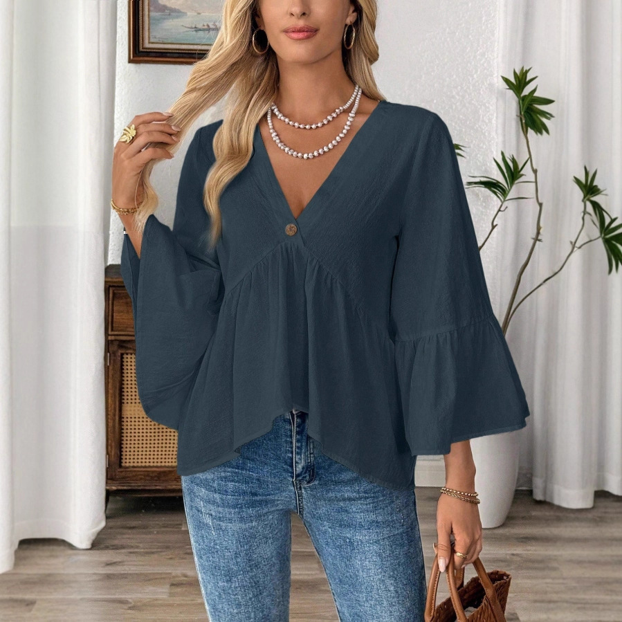 Solid Casual Loose Blouses For – Summer Youth Clothing recenzja i cena