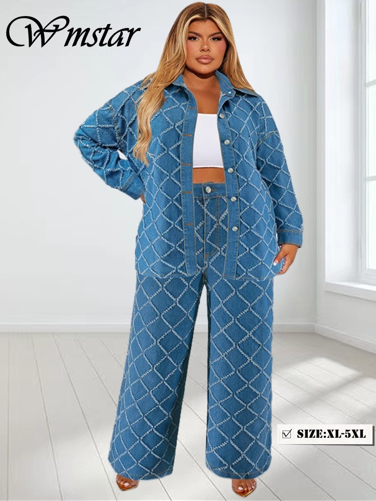 Wmstar Plus Size Denim Two Pie – Summer Clothing Wholesale recenzja i cena