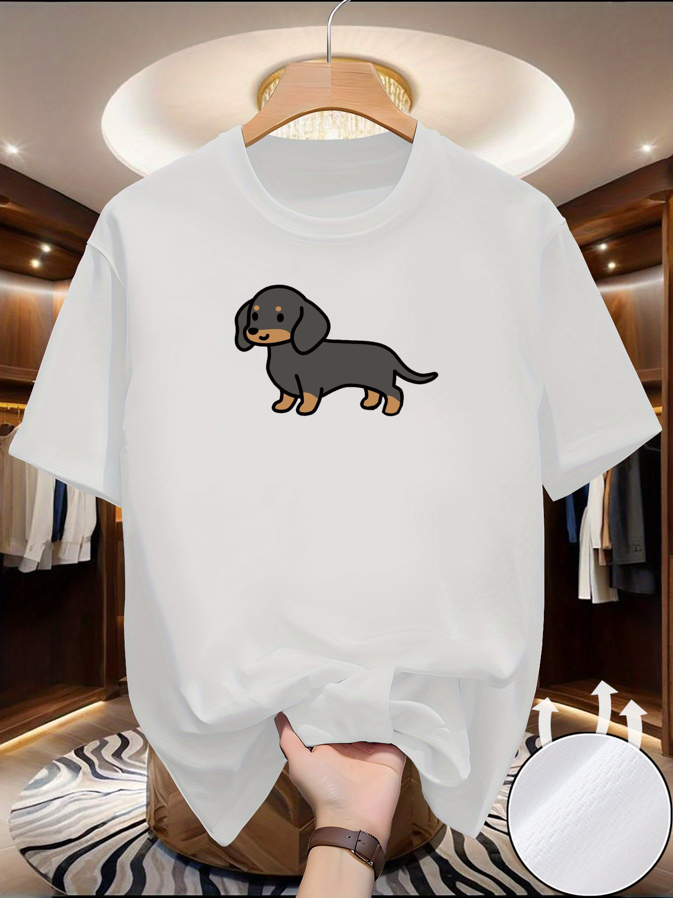 New Men's Dachshund print T-sh – Summer Clothing Europe recenzja i cena