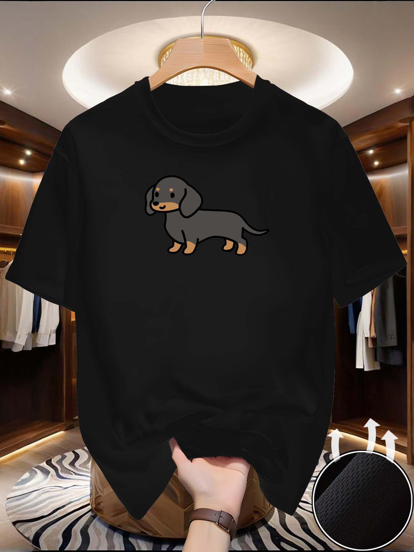 New Men's Dachshund print T-sh – Summer Clothing Europe recenzja i cena