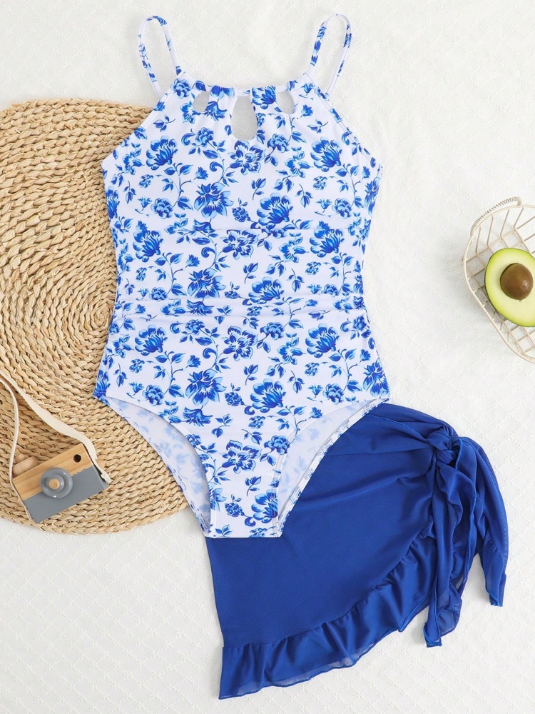 One Piece Girls Kids Swimsuit  – Swim Cover Up Mesh recenzja i cena