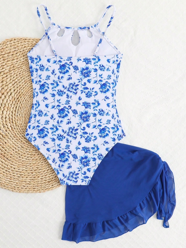 One Piece Girls Kids Swimsuit  – Swim Cover Up Mesh recenzja i cena